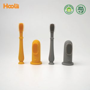 ชุดแปรงซิลิโคนทำความสะอาดลิ้นและที่แปรงฟันสวมนิ้ว เซท 2 ชิ้น